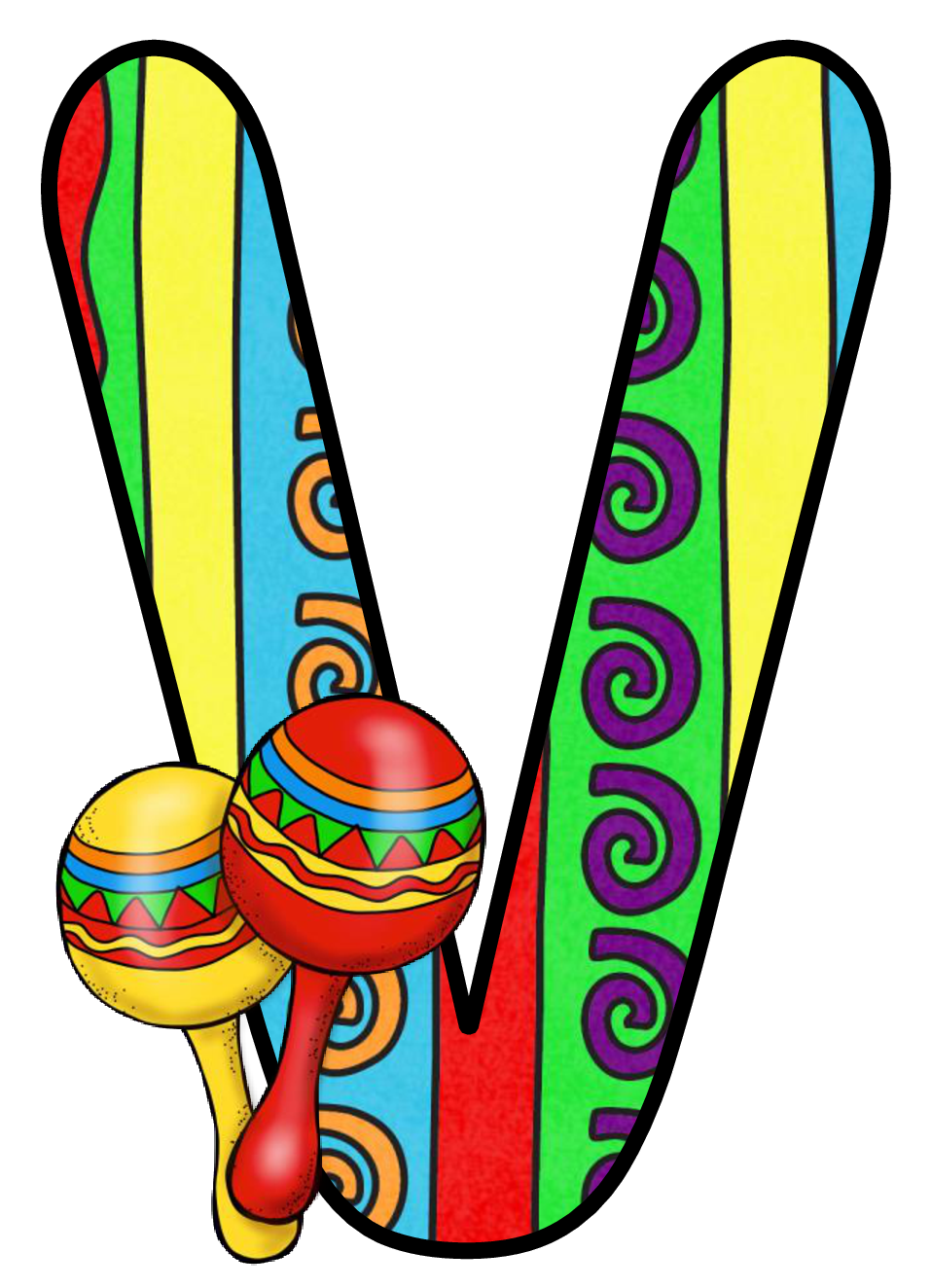 Abecedario con Maracas. Maracas Alphabet. Oh my Alfabetos!