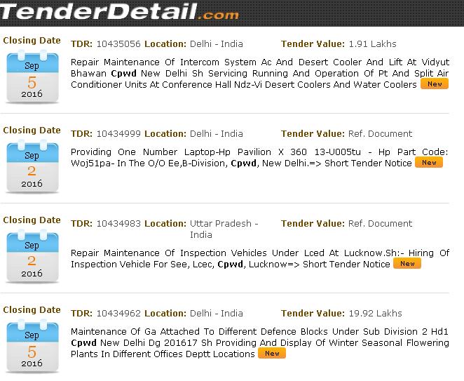 Tender Detail Latest Information About Indian & Global Tenders Visit