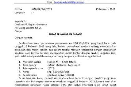 Contoh Surat Penawaran Barang Elektronik Dalam Bahasa Inggris