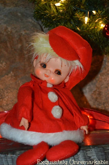 Red Christmas Elf Doll