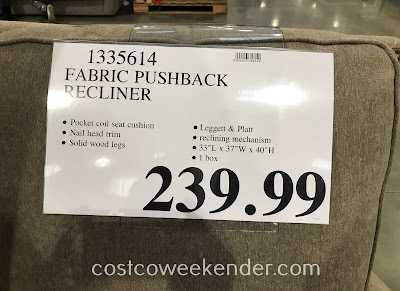 Deal for the Fabric Pushback Recliner at Costco