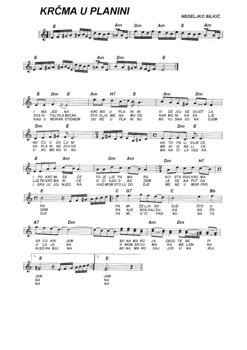 Note za Harmoniku NOTE