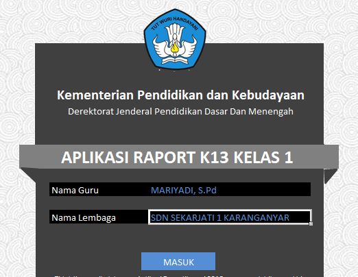 Download Aplikasi Raport K13 Sd Lengkap Semua Kelas Mariyadi Com