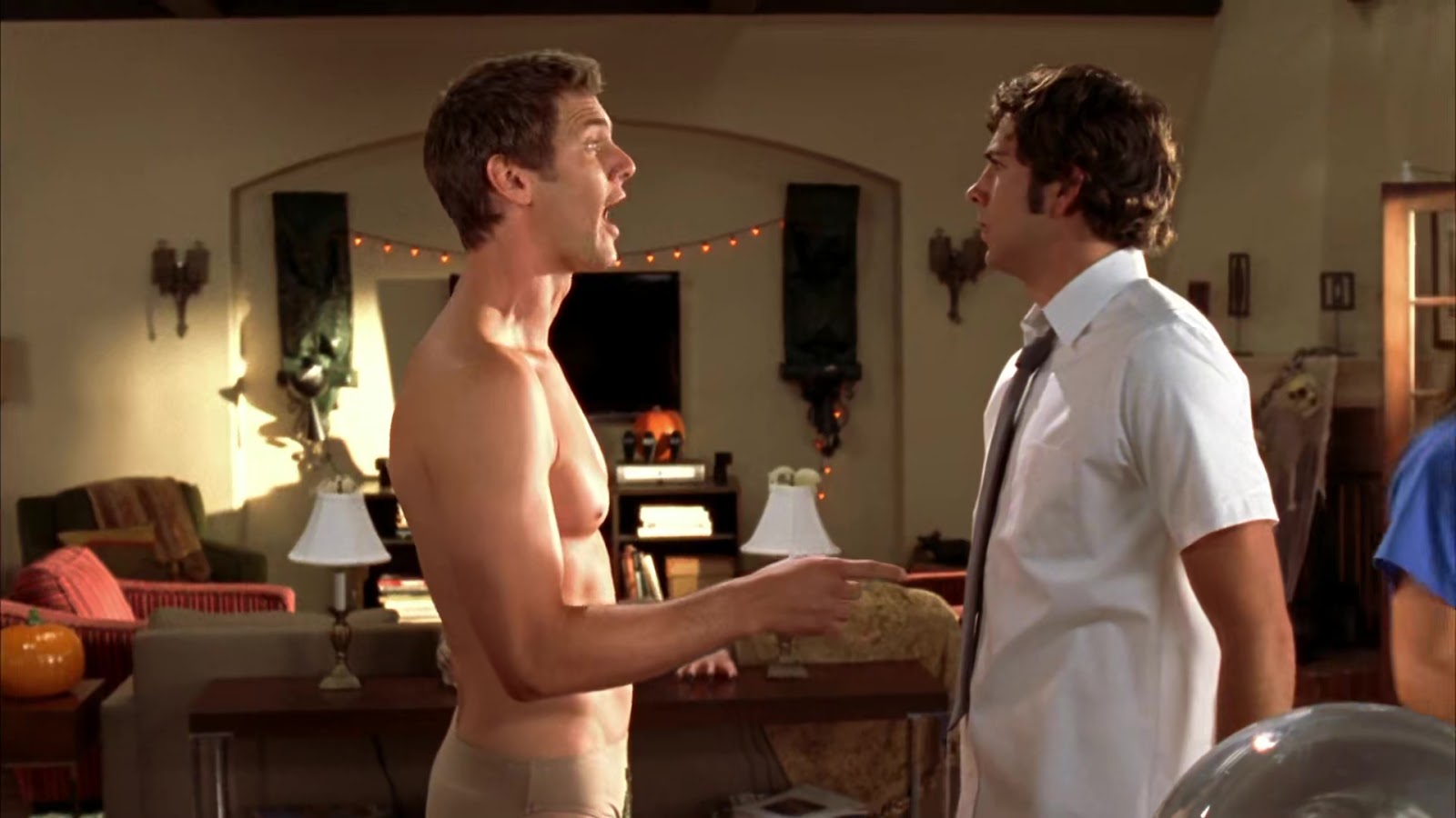 Ryan McPartlin shirtless in Chuck 1-06 "Chuck Versus the Sandworm"...