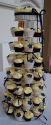 cupcakes navy cupcake tower yellow gold cakes towers paper cake flowers groomsmen bride purple flickr amp display bridesmaids brides planners