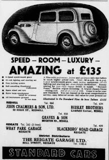 The Reigate Garages Limited 06-december-1935 advert Surrey Mirror