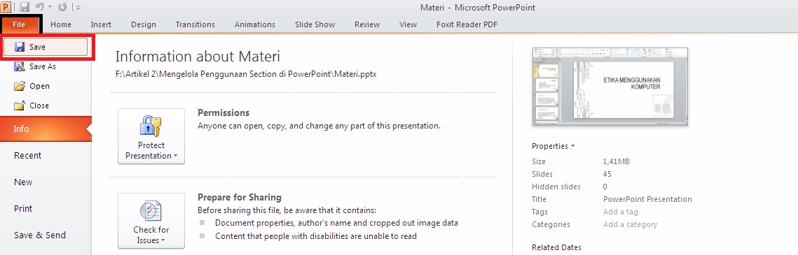 Menyimpan File Presentasi Pada Powerpoint Teknologi Informasi Menyimpan File Presentasi Pada Powerpoint Teknologi Informasi