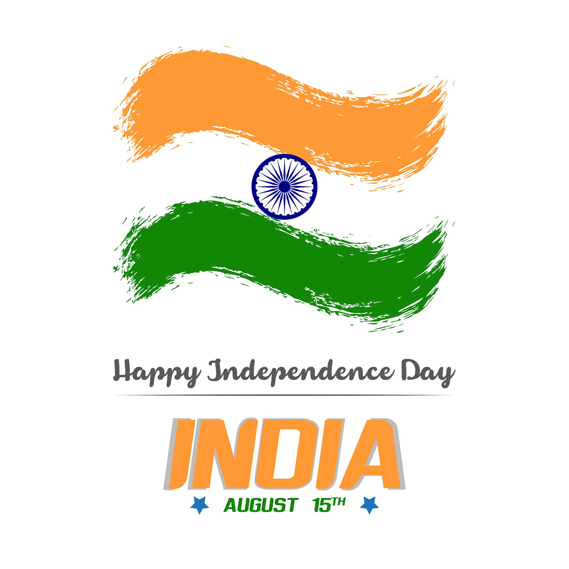 Creative independence day vector template for India with waving abstract flag design