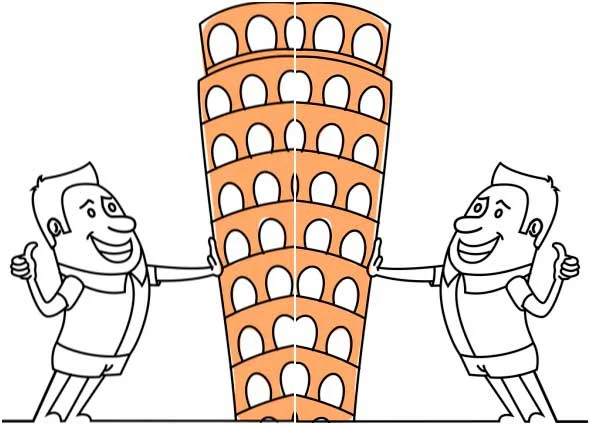 Torre Pisa, papel, construcción, manualidades,