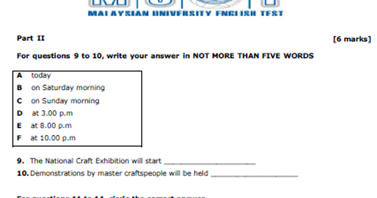 Muet Speaking Sample Script : MUET+Sample Question+Listening