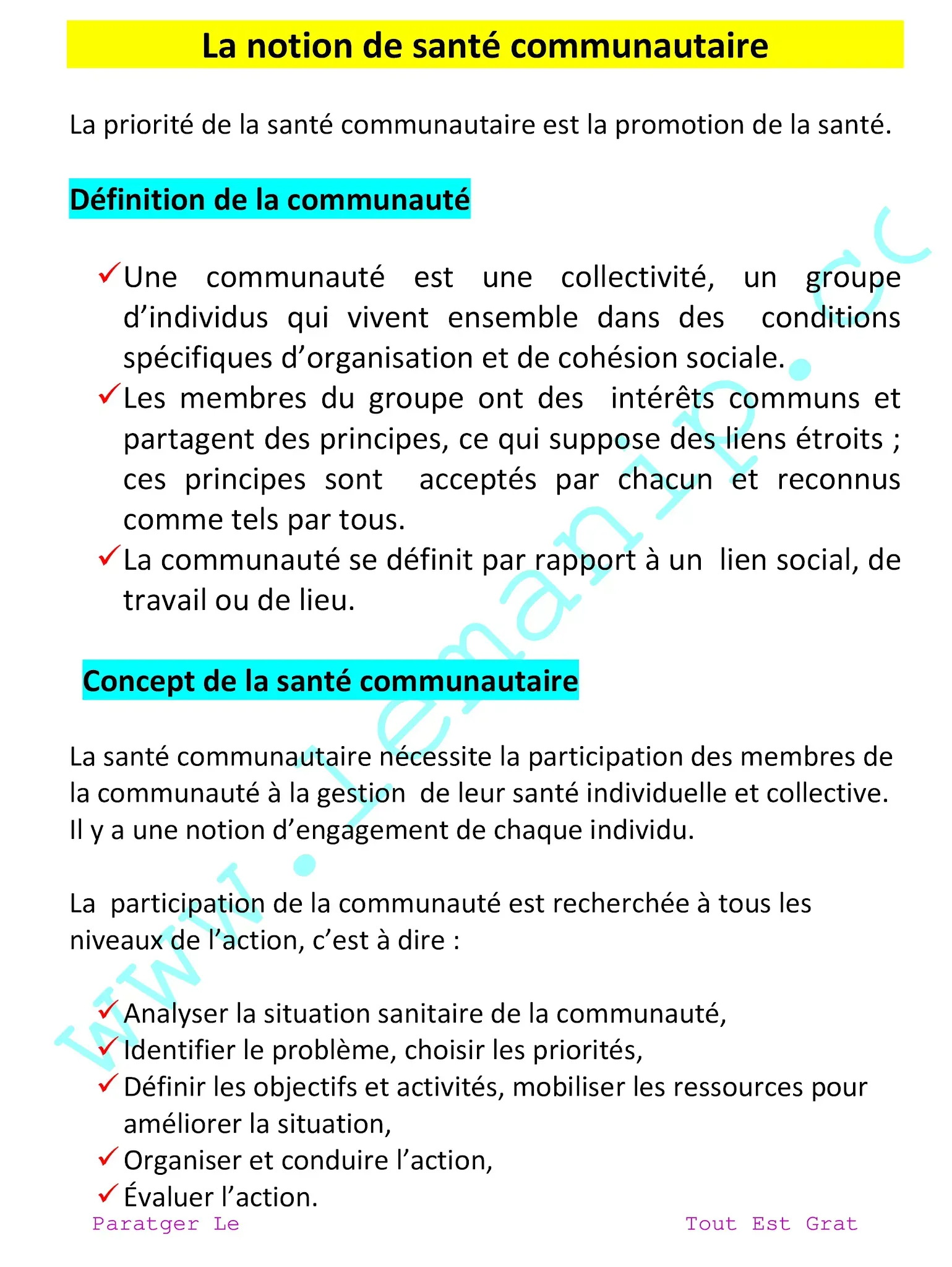 La notion de santé communautaire