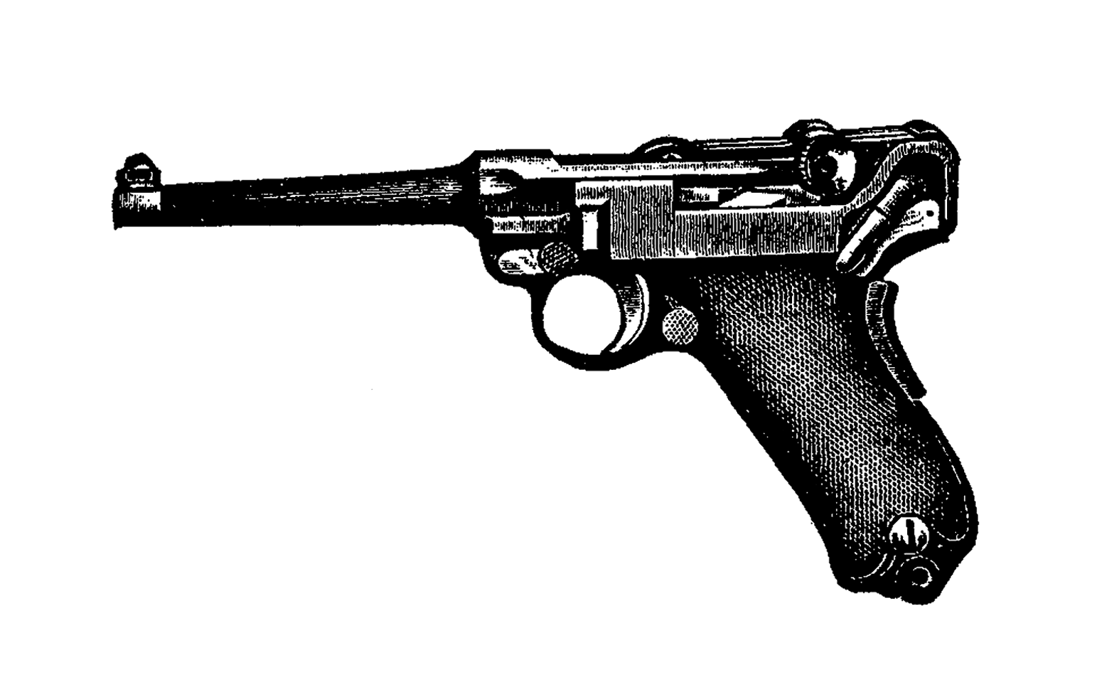 Digital Stamp Design: Vintage Luger Gun Pistol Digital ...
