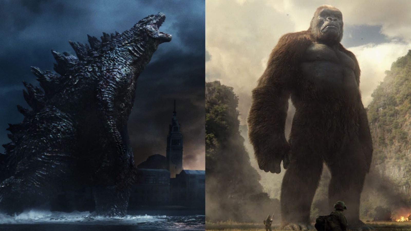 Godzilla va king kong yangi imperiya. Кинг Конг против Годзиллы. Кинг-Конг против Годзиллы 2021. Годзилла против Кинг Конг. Годзилла против Конга 2005.