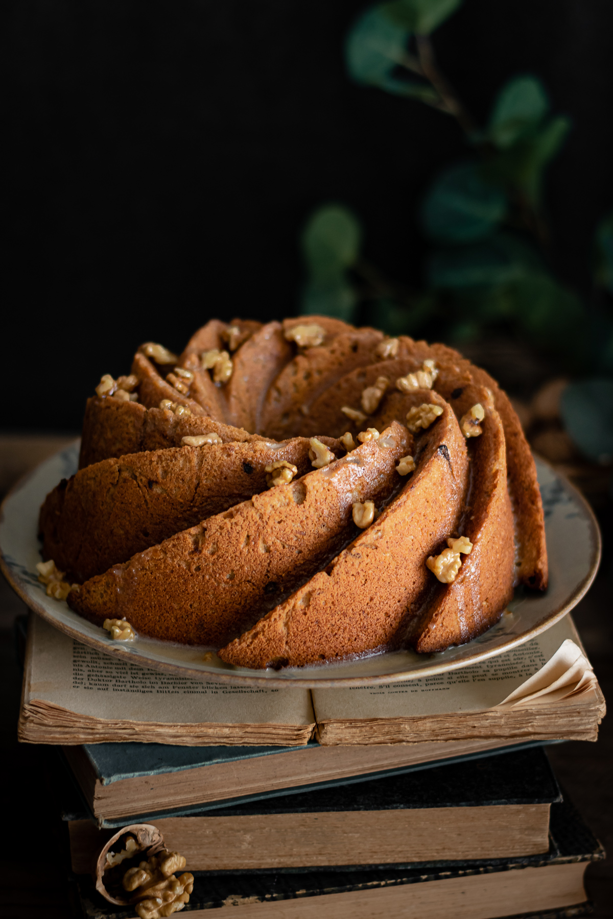 Bolo batata doce canela noz moscada nozes e creme de mateiga queimada