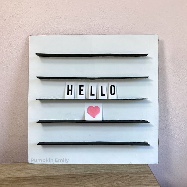 DIY letter board made with cardboard