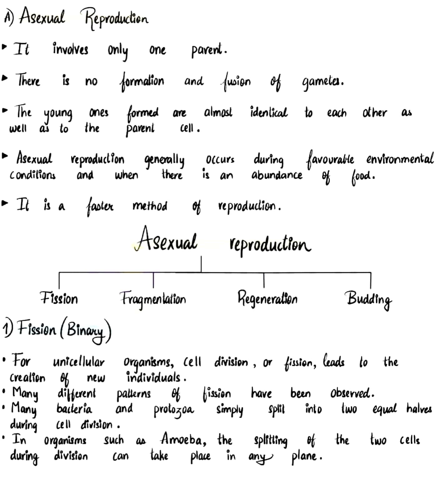 Reproduction handwritten notes class 10 - Studypur