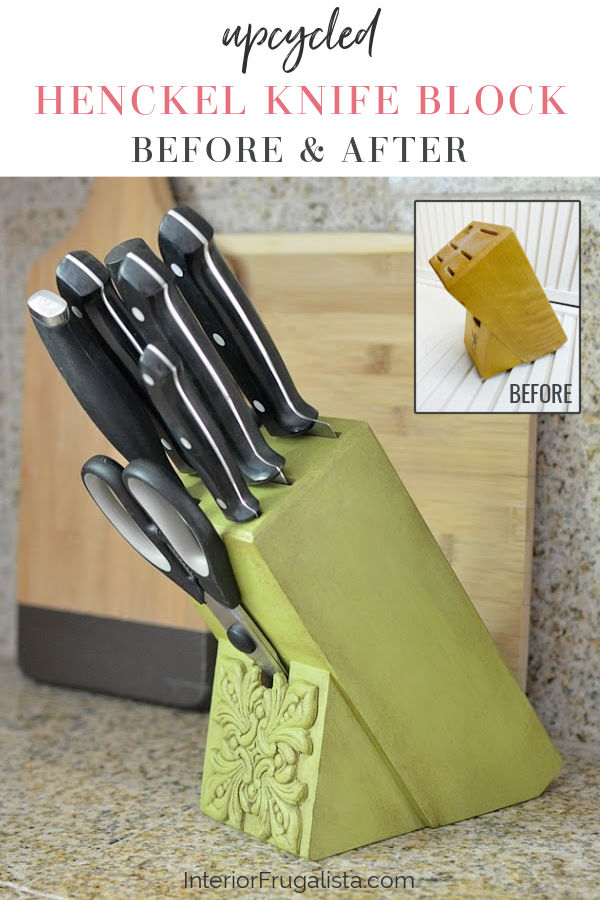 How To Give A Kitchen Knife Block Farmhouse Style Interior Frugalista