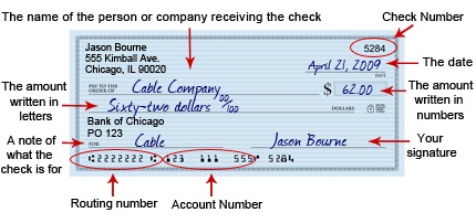 filled out check