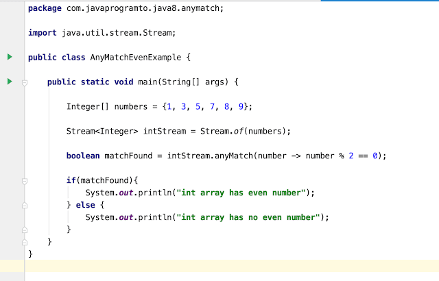 Stream anyMatch() Method in Java 8 to find the value in the Collection ...