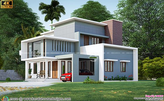 Beautiful box model house 3d rendering