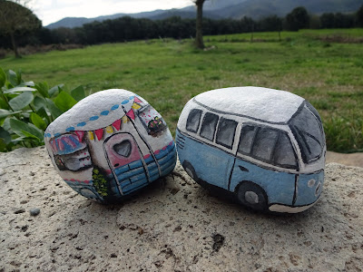 COMO PINTAR PIEDRAS CON CARAVANA HAPPY CAMPER PASO A PASO