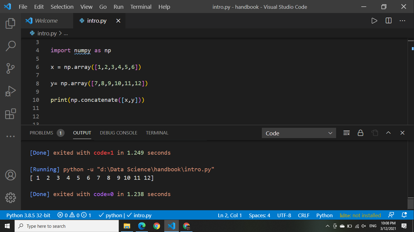 Array Concatenation and methods of stack | numpy array tutorial | Codin ...
