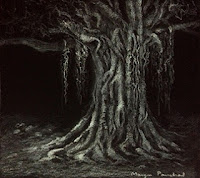 Tree sketching on strathmore paper using white pastel pencil. By Manju Panchal