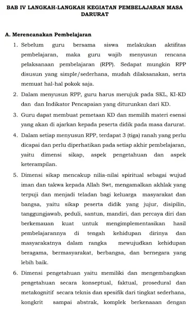 Langkah-langkah Kegiatan Pembelajaran Masa Darurat