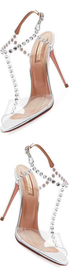 Aquazzura Shine Embellished PVC Sandals