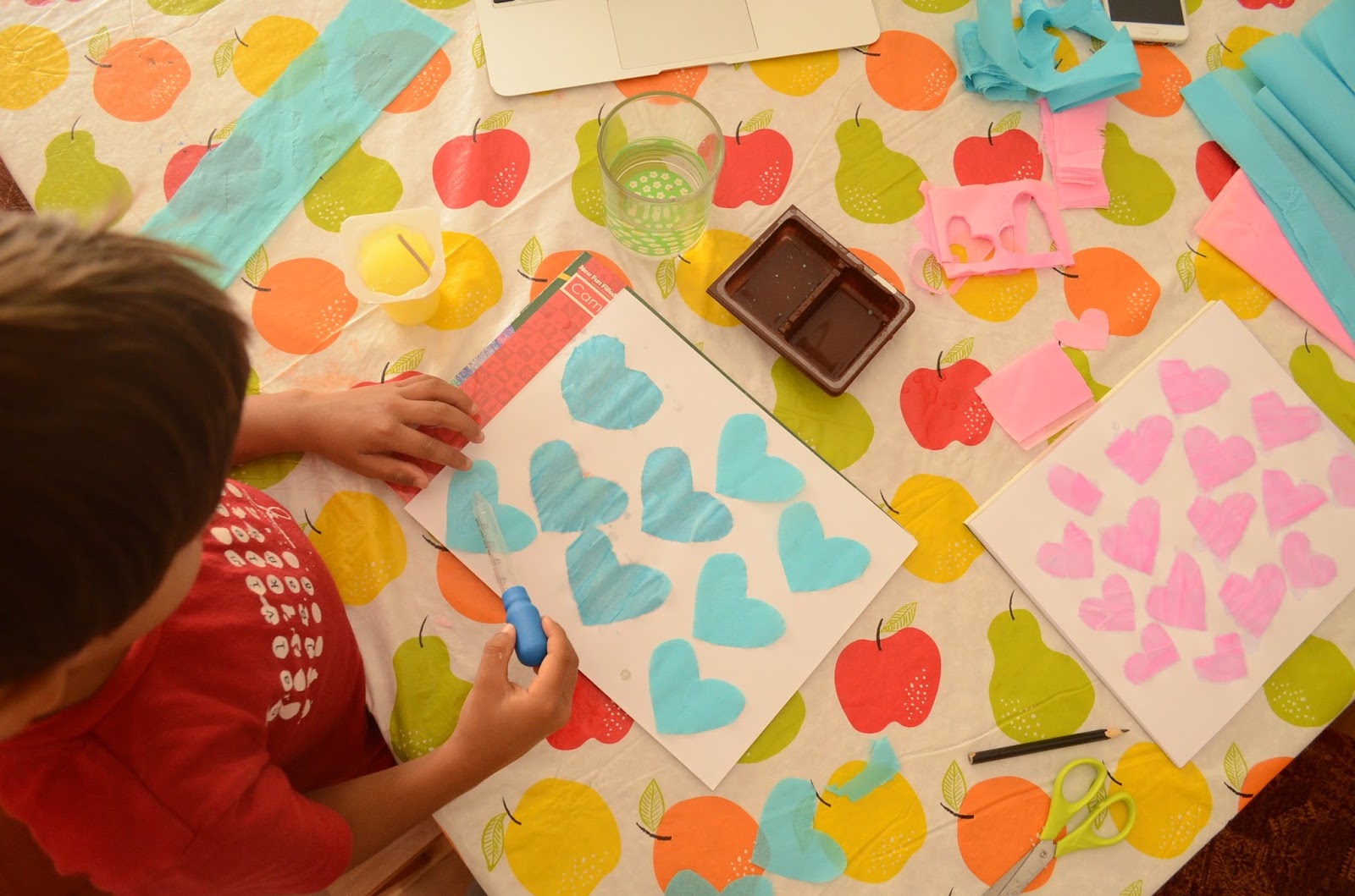 Practical Mom: Bleeding Crepe Paper Art Project for Little Kids