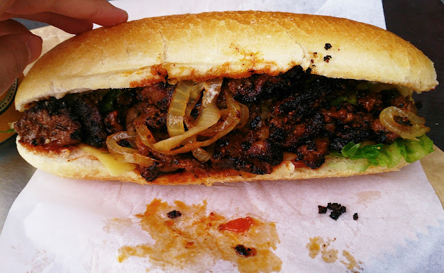 Meatworks Steak Out, Brighton, steak roll Meatworks Steak Out, Brighton, steak roll