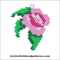 Free brick stitch seed bead earring pattern color chart.