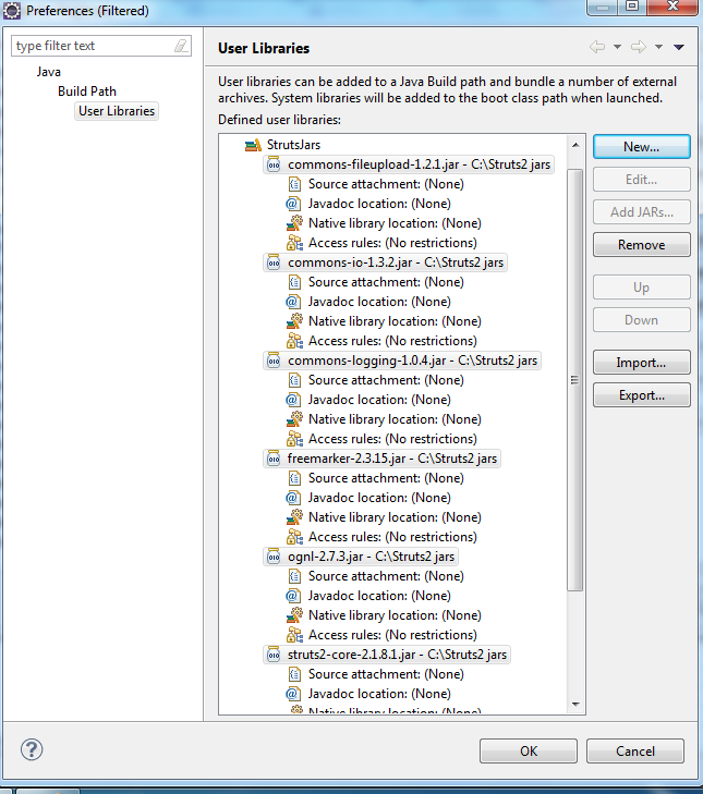How to Set Struts2 Environment for Eclipse with Oracle 10g Express
