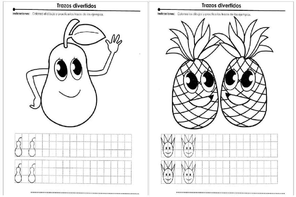 Entretenidas actividades De Colorea Y Practica Los Trazos Dinamicas
