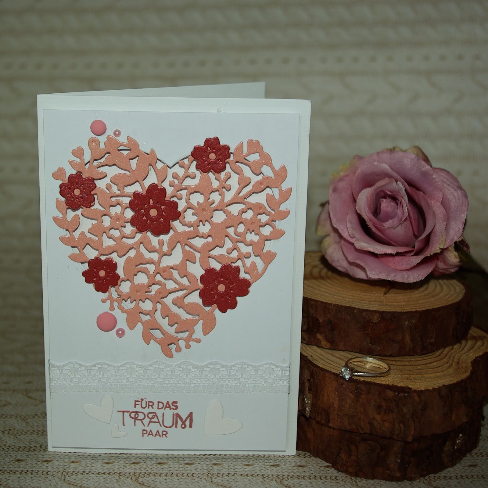 Lucciola Diy Hochzeitskarte Blumiges Herz Fur Das Traumpaar