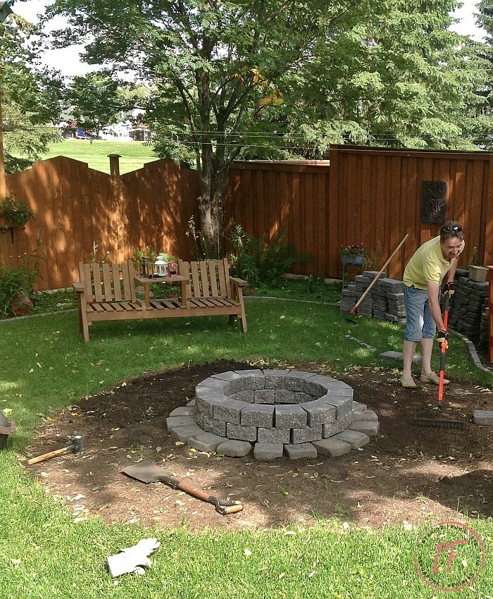 A Backyard Fire Pit Refresh With Roman, How To Build A Paver Patio With Fire Pit
