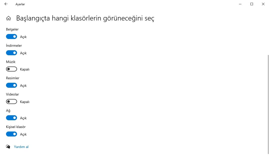 Windows 10'da Başlat Menüsünün Sol Kenar Çubuğuna Klasör Kısayolları Nasıl Eklenir 5 Image%2B8