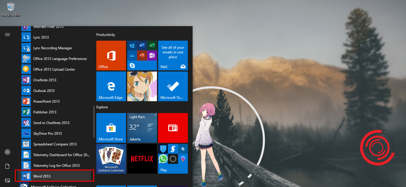 Cara Menampilkan Aplikasi Microsoft Word di Desktop Windows KEPOINDONESIA