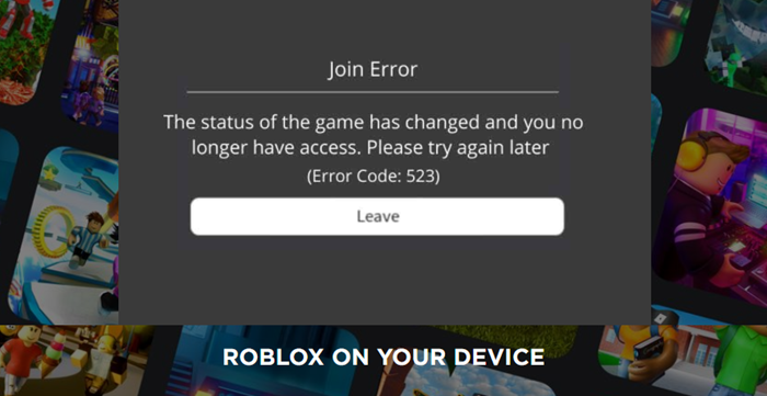 Roblox Error Code 523 on Windows
