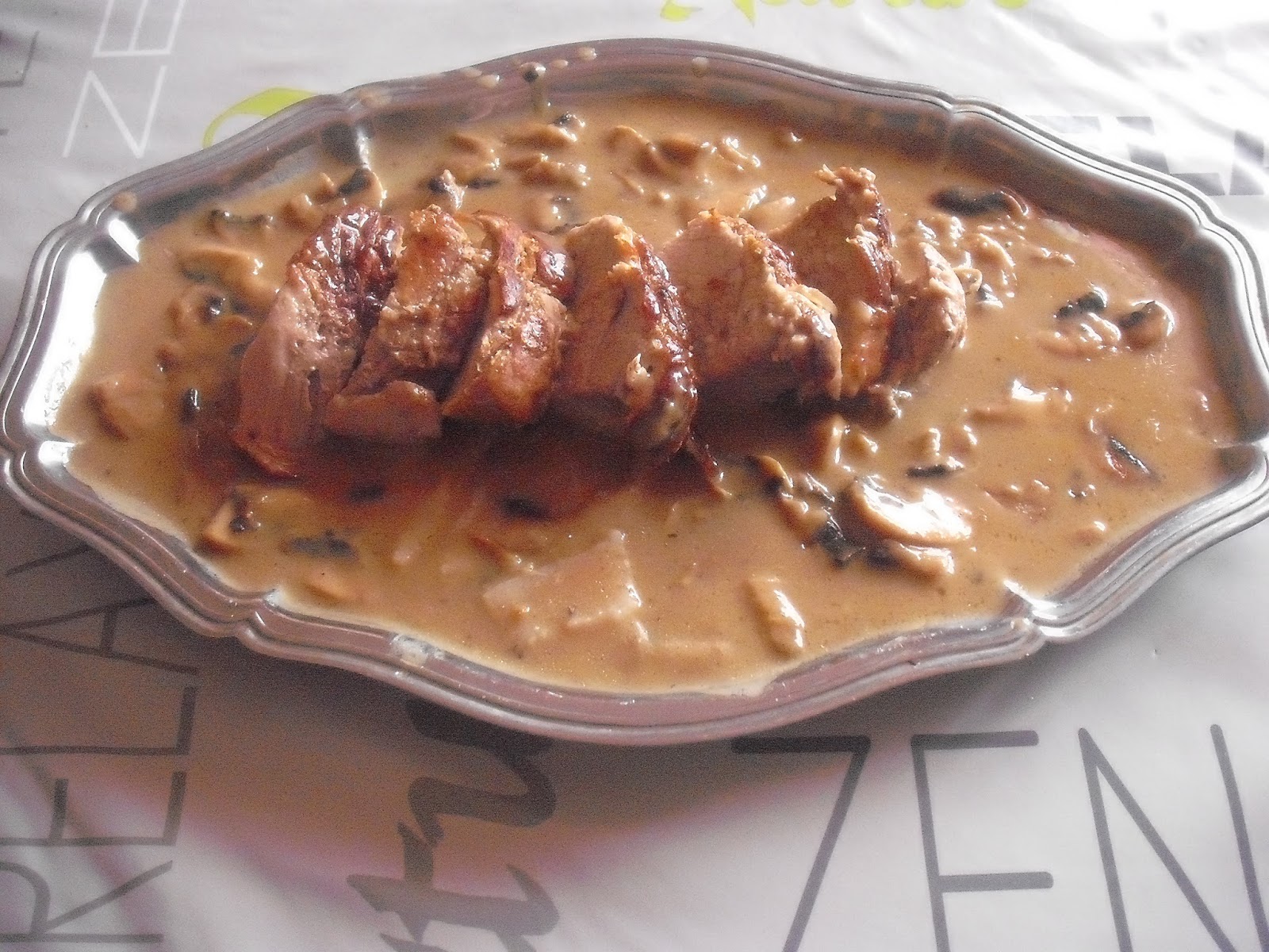 Rôti De Veau Aux Champignons Et Crème Fraîche