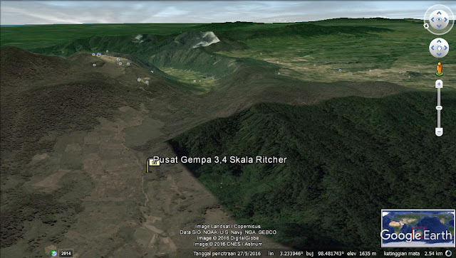 google maps gempa bumi di sumatera utara