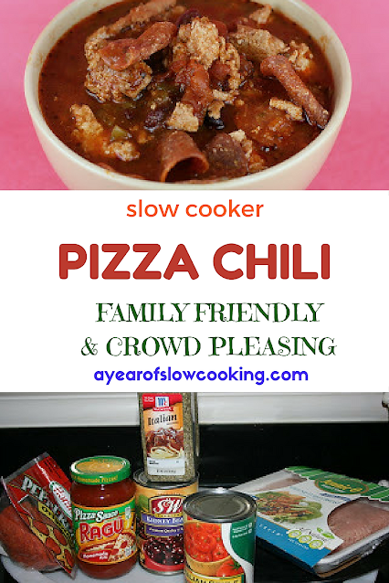 How to make pizza chili in the crockpot slow cooker -- great family meal that is fun, healthy, and delicious! This is a naturally gluten free, low carb & keto friendly meal.