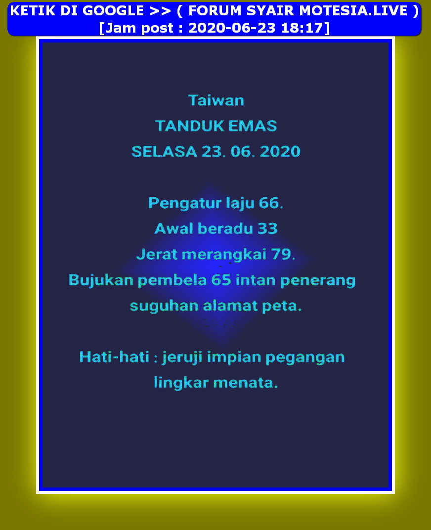 1 New Message Kode Syair Hongkong 23 Juni 2020 Forum Syair Togel Hongkong Singapura Sydney