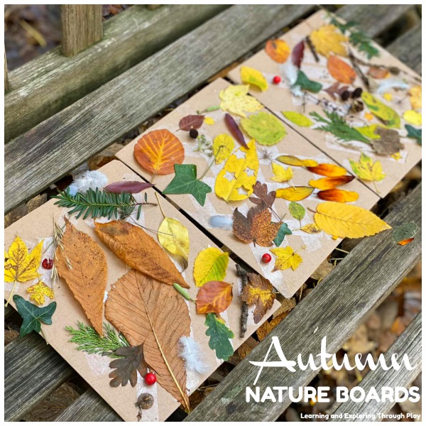and Exploring Through Play: Nature Collage Boards