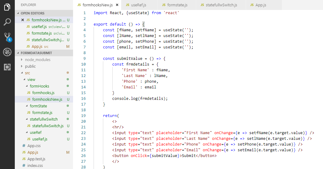 How to submit data using react? - Online Tutorial For JavaScript ...