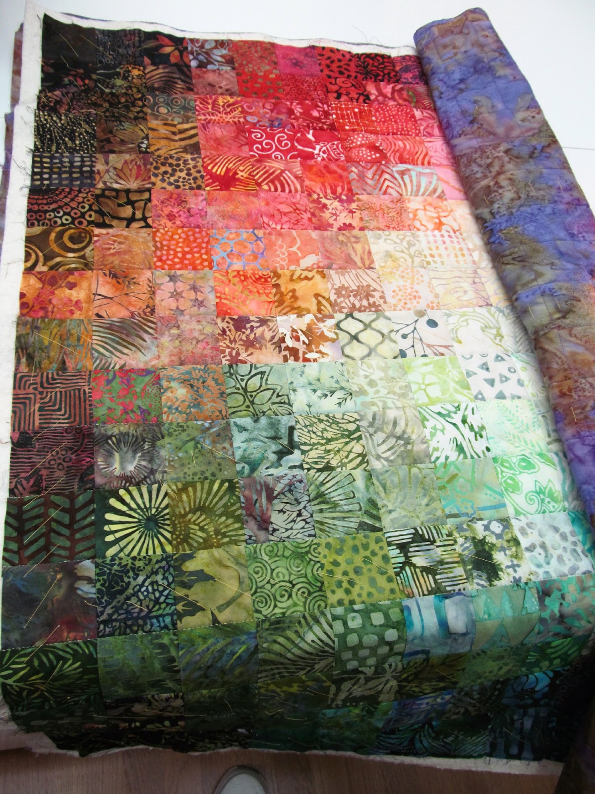Exuberant Color Quilting in the ditch........