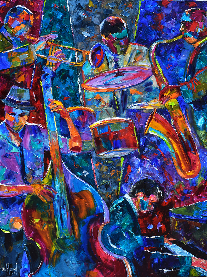 Debra Hurd Original Paintings AND Jazz Art Abstract Jazz Painting