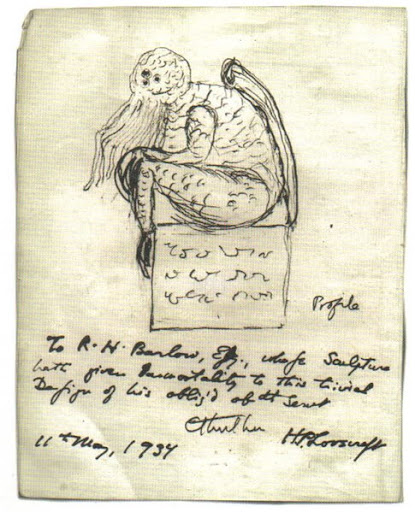 Boceto de Cthulhu por Lovecraft