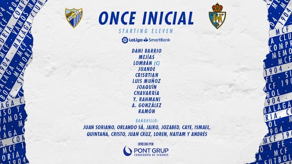 Málaga - Ponferradina, alineaciones oficiales