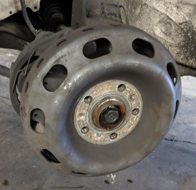 Just A Car Guy: Audi’s early 90’s disc brake setup, commonly called UFO